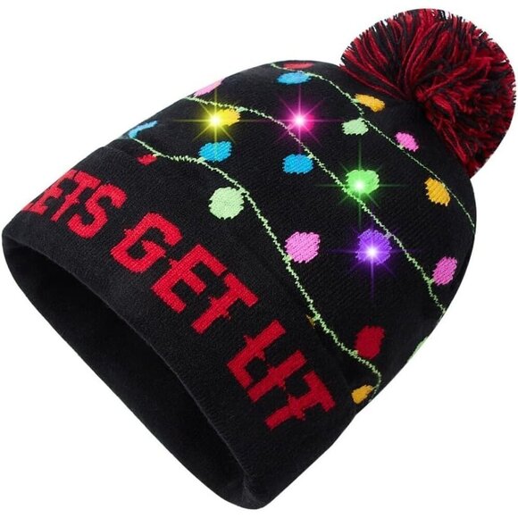 Unisex Ugly Led Novelty Colorful Light-up Stylish Knitted Sweater Christmas Hat main image 4